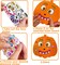 32PCS Halloween Foam Craft Kit for Kids – Self-Adhesive Pumpkin, Ghost, Cat & Bat Sticker Sets with Expression Faces & Diamond Stickers, DIY Halloween Party Decorations, Classroom Activities & Party Favors